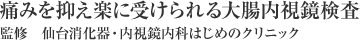 痛みを抑え楽に受けられる大腸内視鏡検査